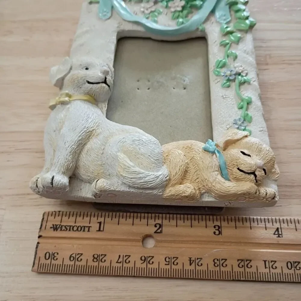 Cute Dogs on Small Resin Picture Frame Colorful